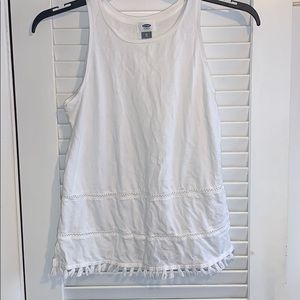 white tank top with tassels